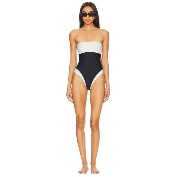 Lovers and Friends Moani Strapless One Piece in Black & White X-Large New swim - Picture 7 of 7